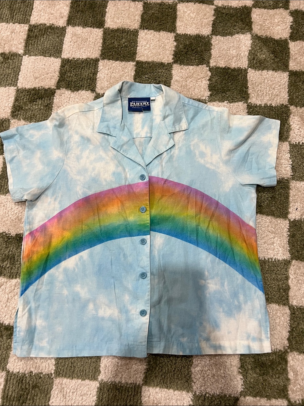 Big Bud Press Light Blue Button-Down Shirt with Rainbow Arc